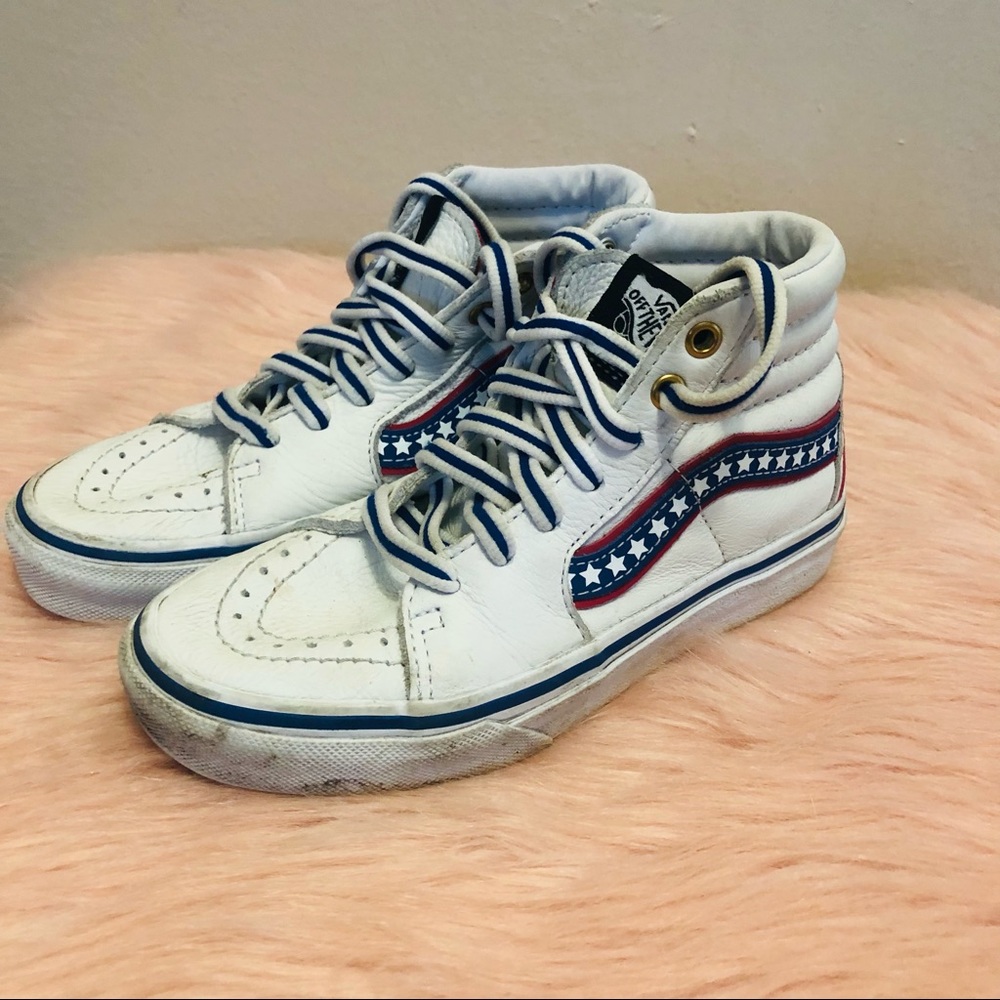 VANS Sk8 Hi high top leather stars stripes sneaker